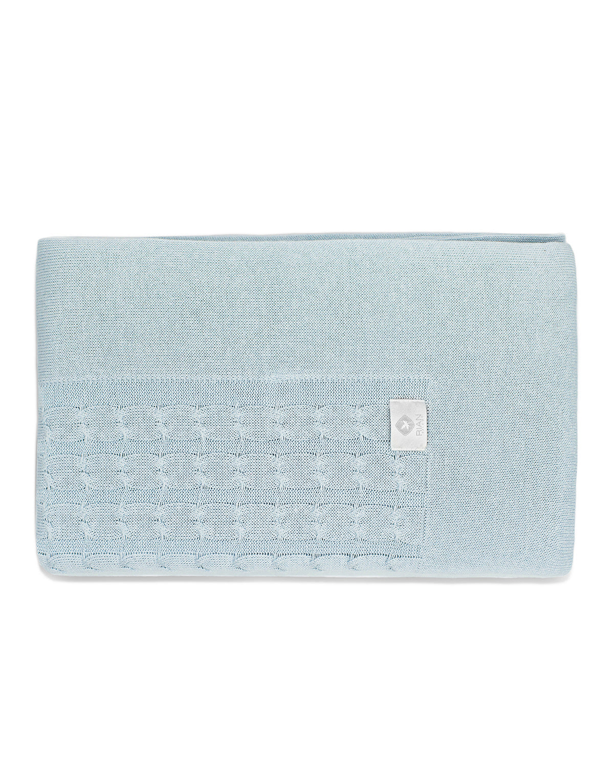 Rian Tricot Knit Baby Quilt in Light Blue