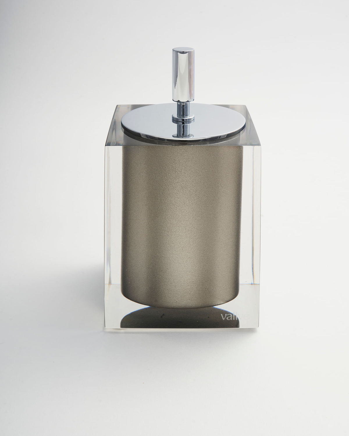Vallvé Gloss Platinum swabs holder in clear resin and platinum – photo 4