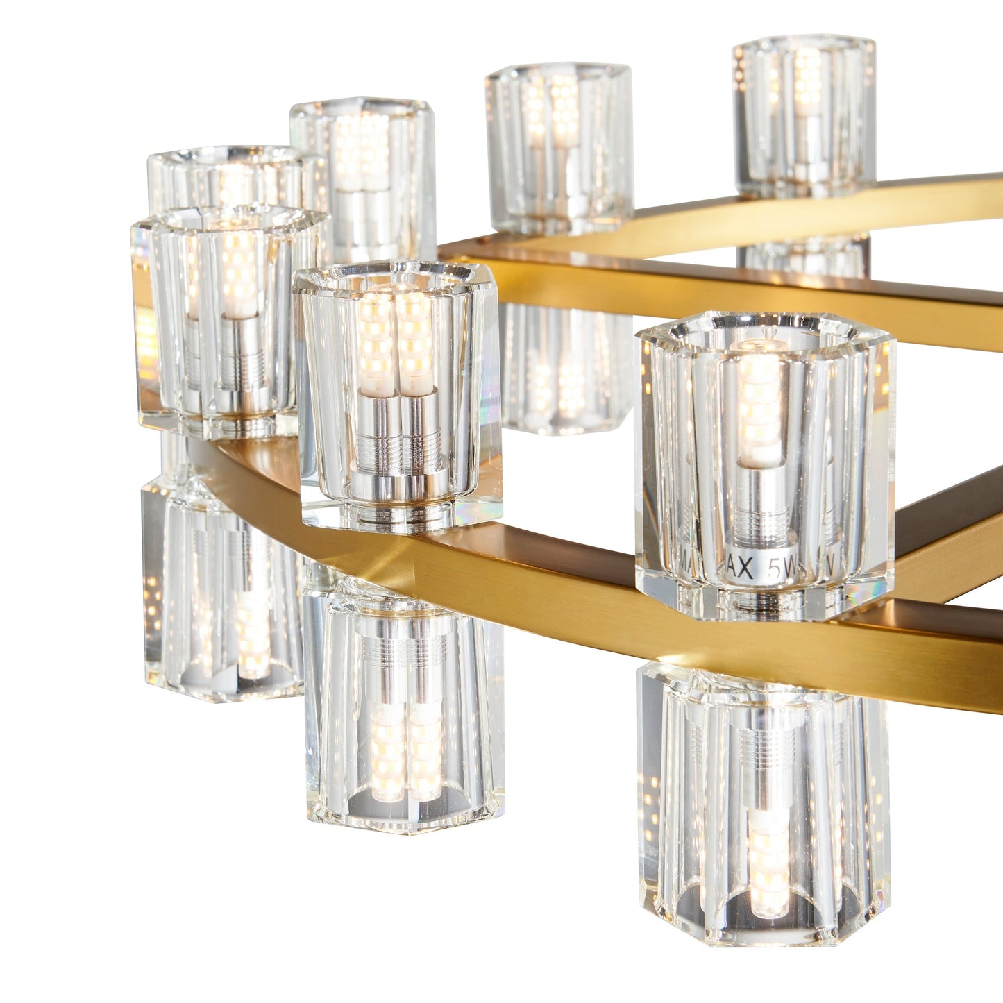 Anderson 36"D Chandelier Crystal and Gold by Finesse Decor CH-503-36-DIAM