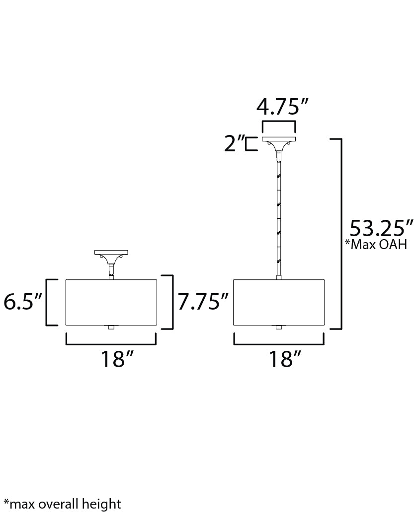 Bongo 3-Light Pendant/Semi-Flush Mount Satin Nickel by Maxim Lighting