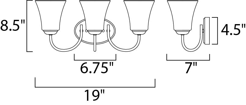 Logan 3-Light Bath Vanity Satin Nickel by Maxim Lighting