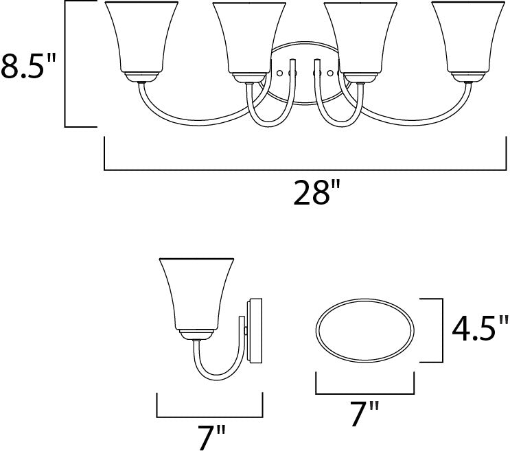 Logan 4-Light Bath Vanity Satin Nickel by Maxim Lighting