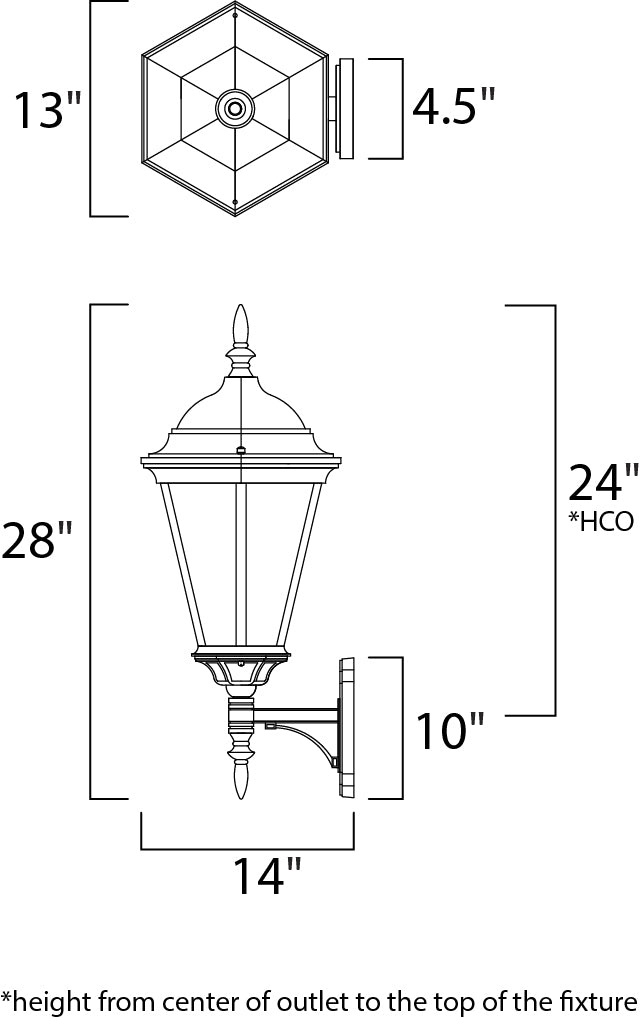 Westlake Cast 3-Light Outdoor Wall Lantern Black by Maxim Lighting