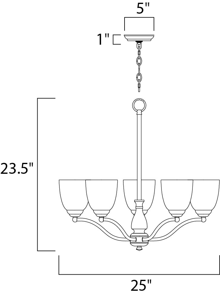 Stefan 5-Light Chandelier Satin Nickel by Maxim Lighting