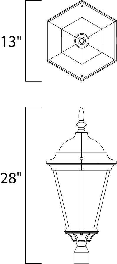 Westlake Cast 3-Light Outdoor Pole/Post Lantern Black by Maxim Lighting