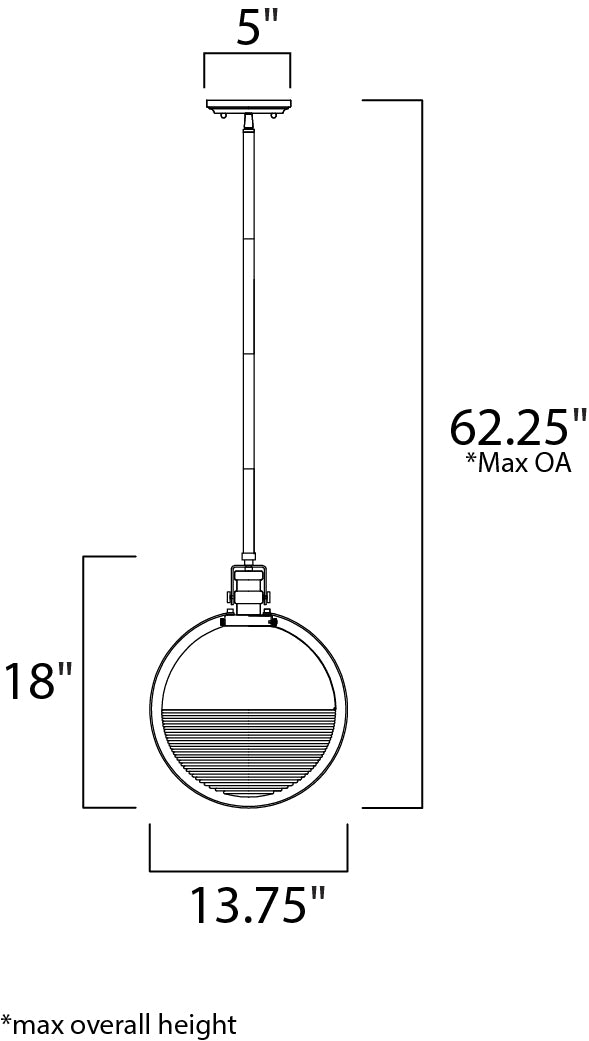 Axiom LED Pendant Black/Satin Nickel by Maxim Lighting