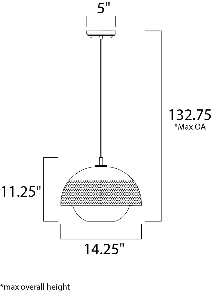 Perf Pendant Black/Satin Brass by Maxim Lighting