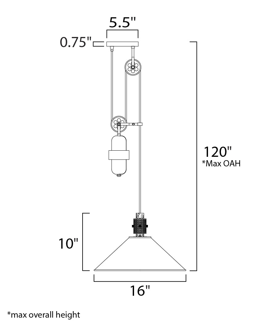 Tucson Pendant Oil Rubbed Bronze/Weathered Wood by Maxim Lighting