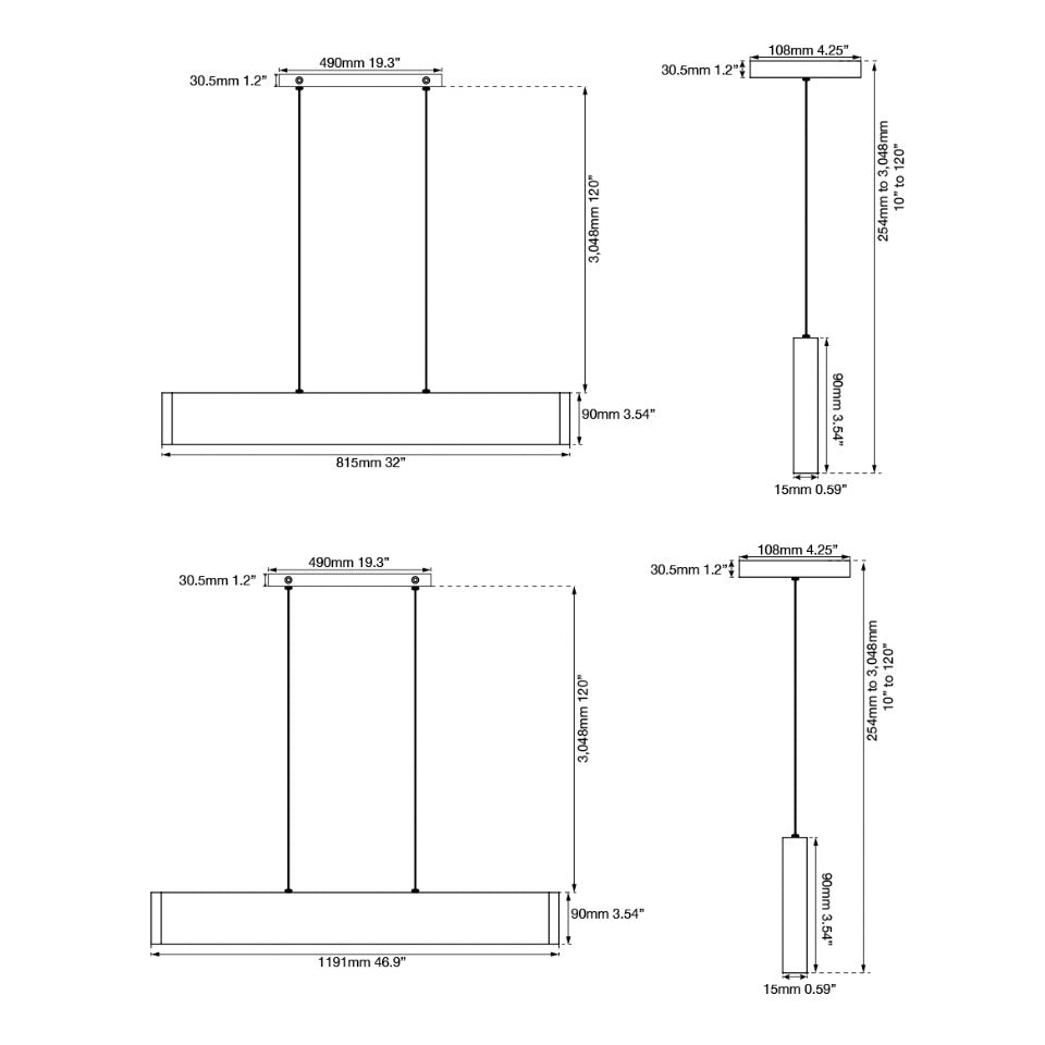 Slim 47 Led Pendant - Abra Lighting