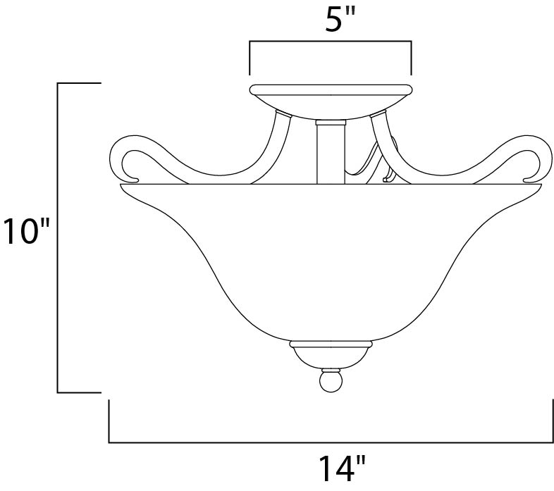Basix 2-Light Semi-Flush Mount Satin Nickel by Maxim Lighting