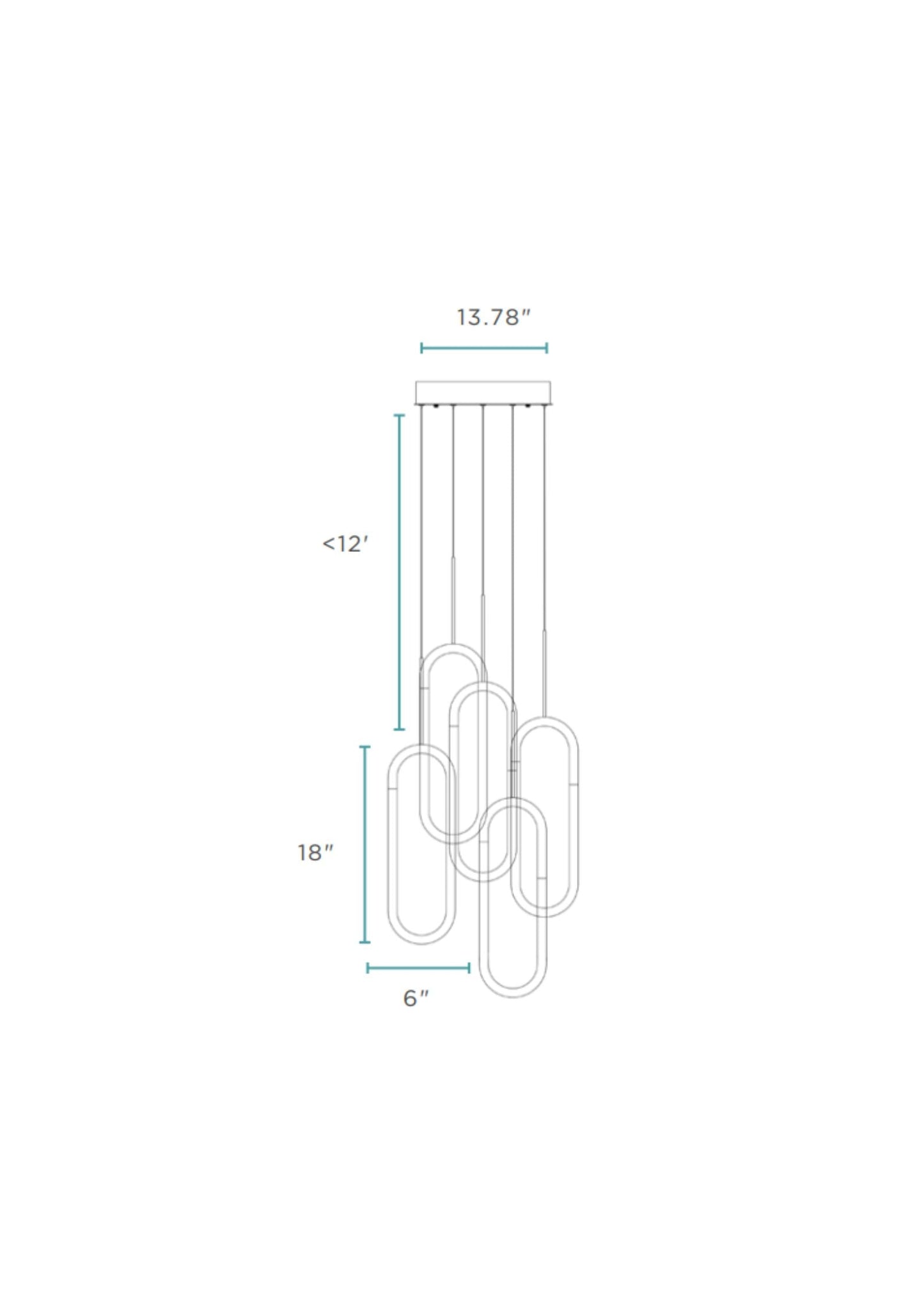 LED Five Clips Chandelier Sandy Gold by Finesse Decor CH-0301-5SG
