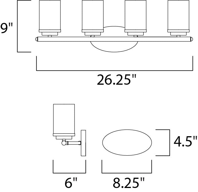 Corona 4-Light Bath Vanity Polished Chrome by Maxim Lighting