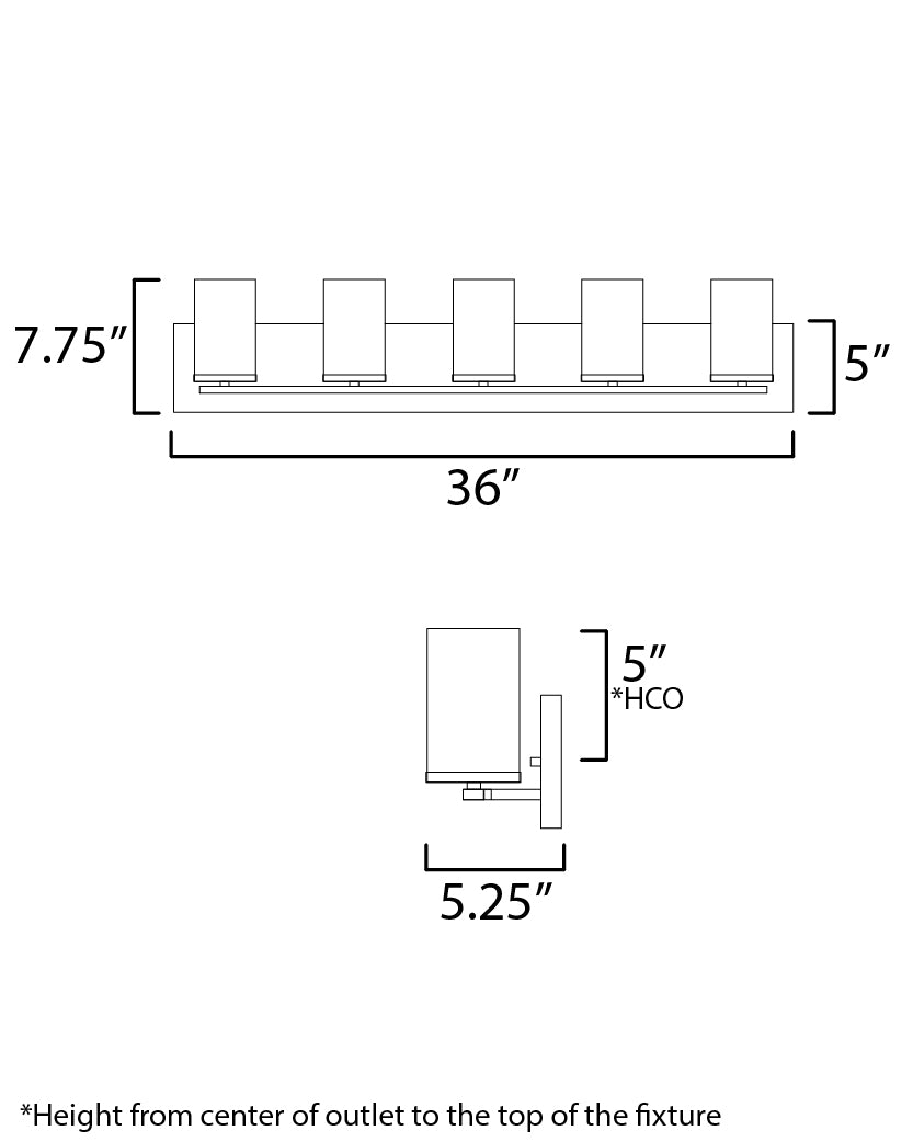 Lateral 5-Light Bath Vanity Black by Maxim Lighting
