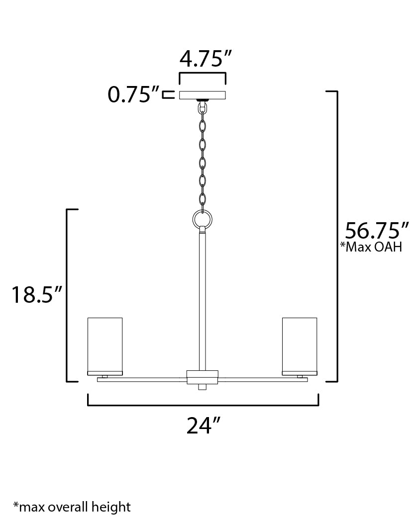 Lateral 5-Light Chandelier Black by Maxim Lighting