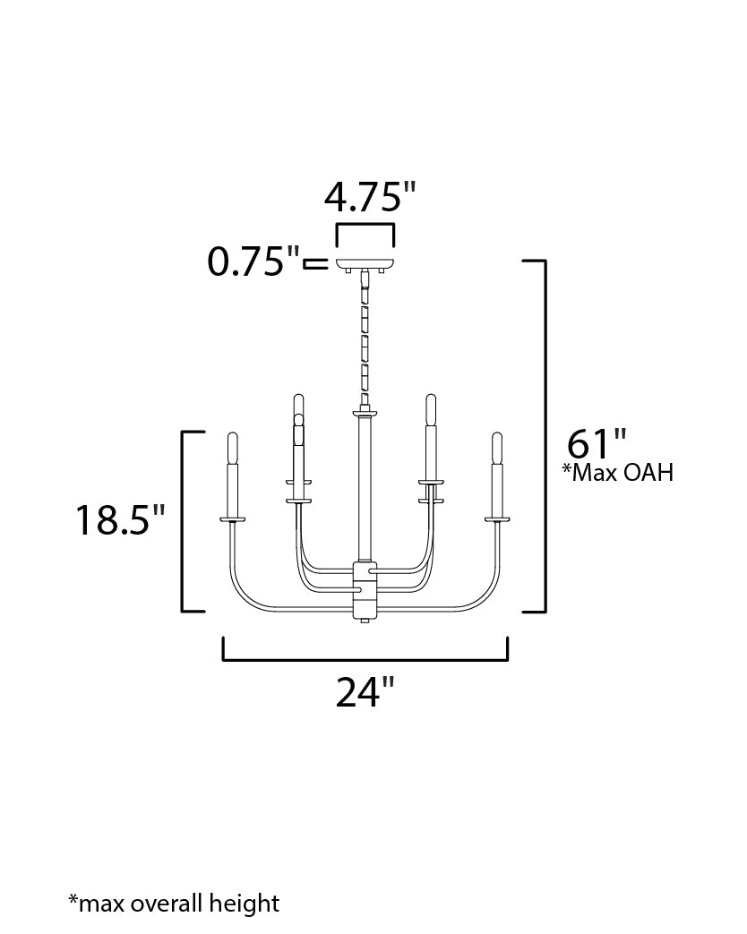 Wesley 6-Light Chandelier Black/Satin Nickel by Maxim Lighting