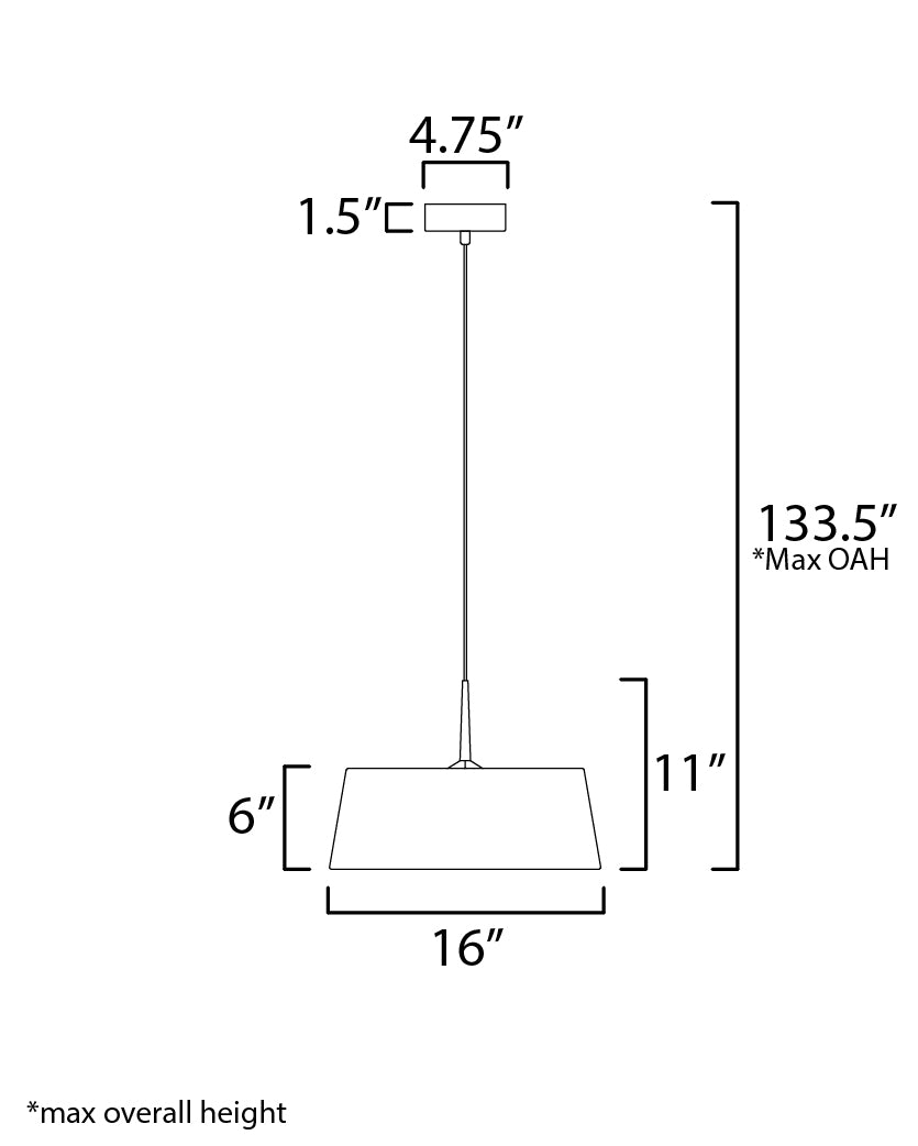 Paramount 16" LED Pendant Natural Aged Brass by Maxim Lighting