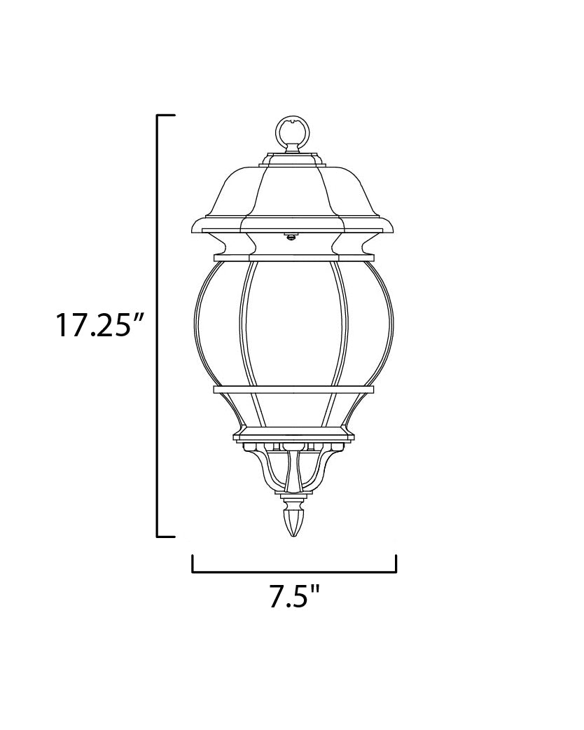 Crown Hill 3-Light Outdoor Hanging Lantern Black by Maxim Lighting