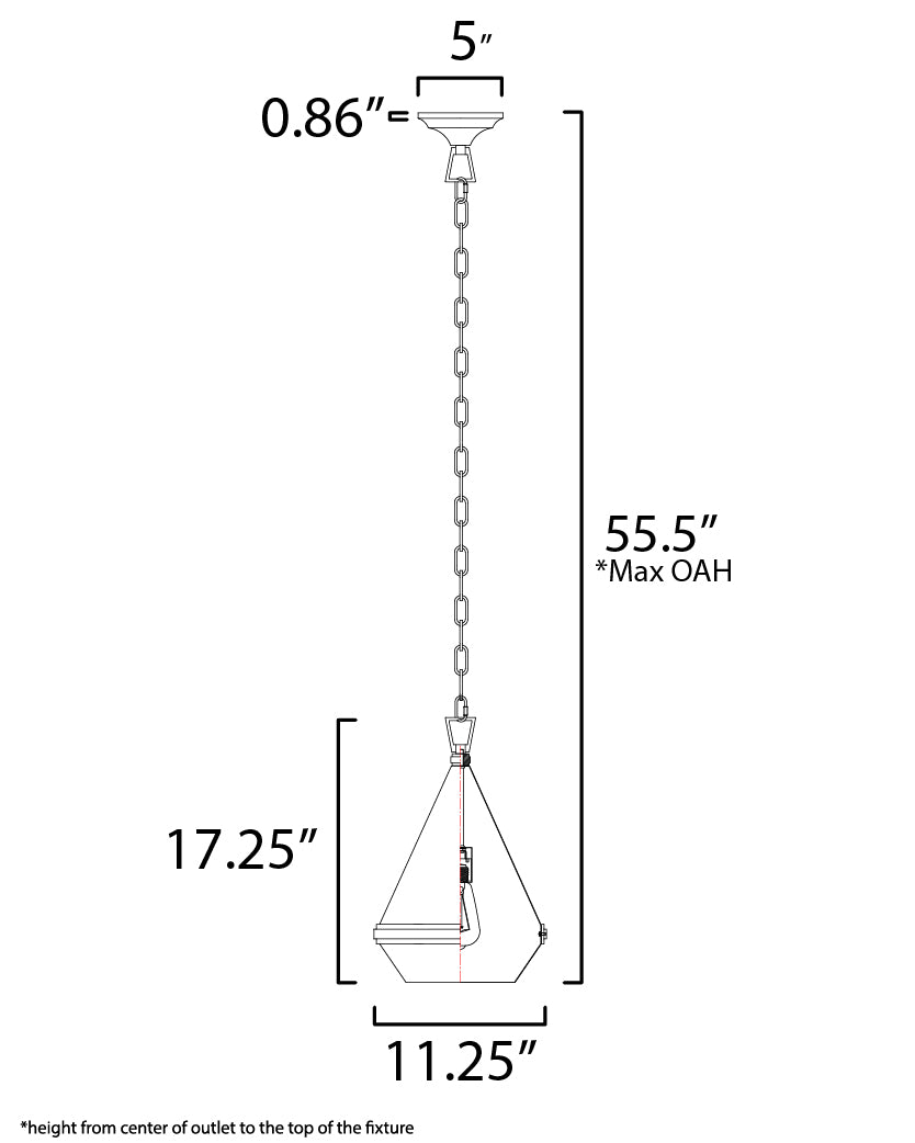 Giza 11.25" Pendant Satin Brass by Maxim Lighting