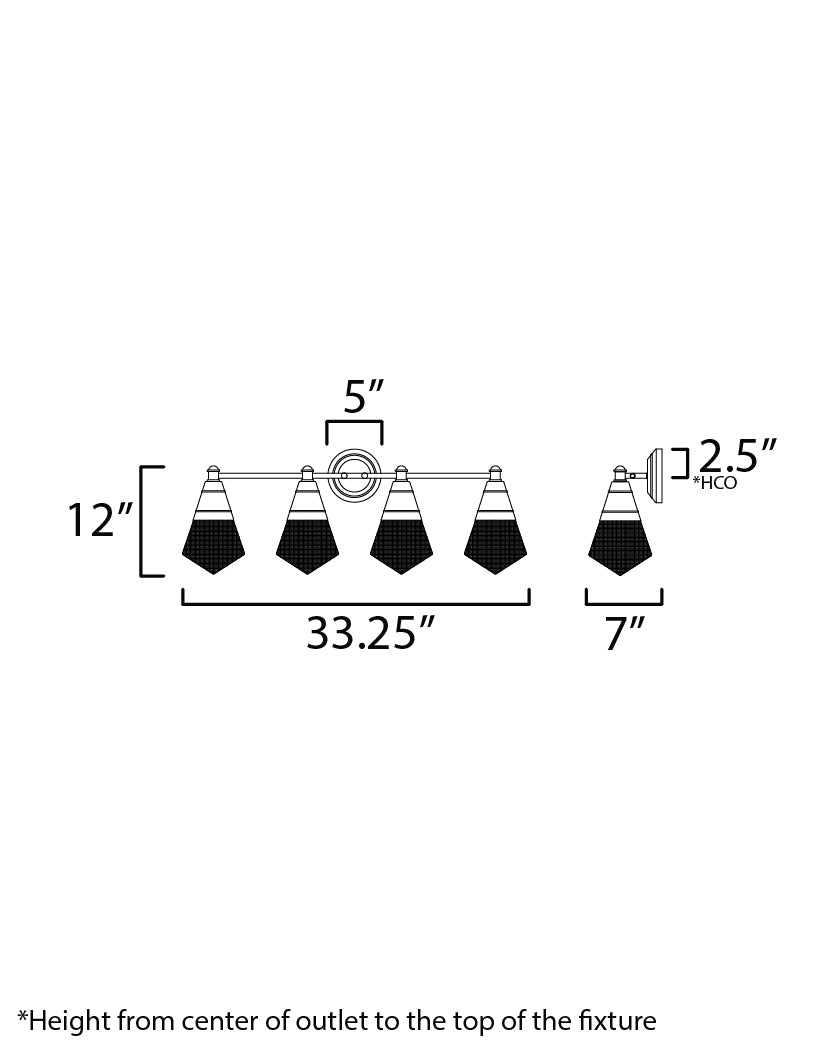 Hargreaves 4-Light Bath Vanity Black by Maxim Lighting
