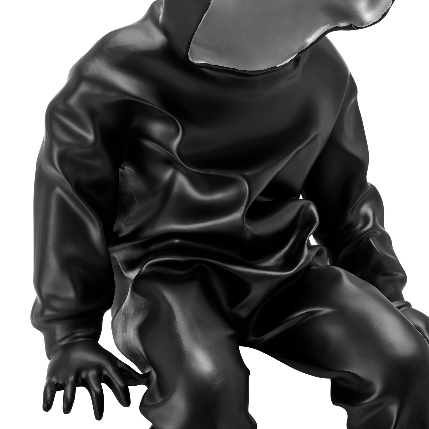 Cool Dude with Hoodie Sculpture Black & Chrome by Finesse Decor C-0920-BCR