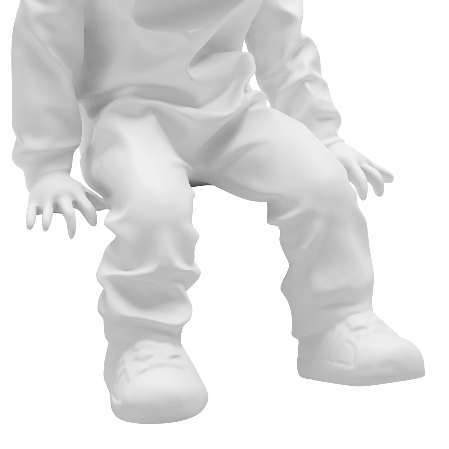 Cool Dude with Hoodie Sculpture White & Chrome by Finesse Decor C-0920-WCR