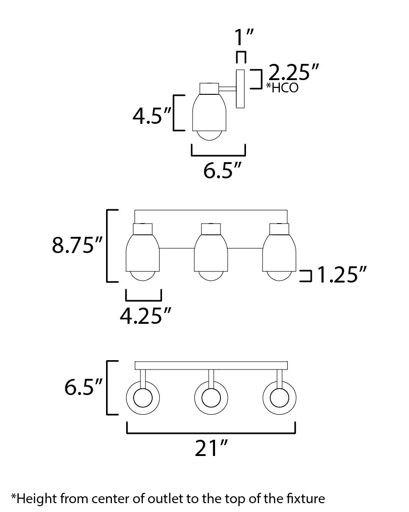 Pompeii 3-Light Bath Vanity Lava/Black by Maxim Lighting