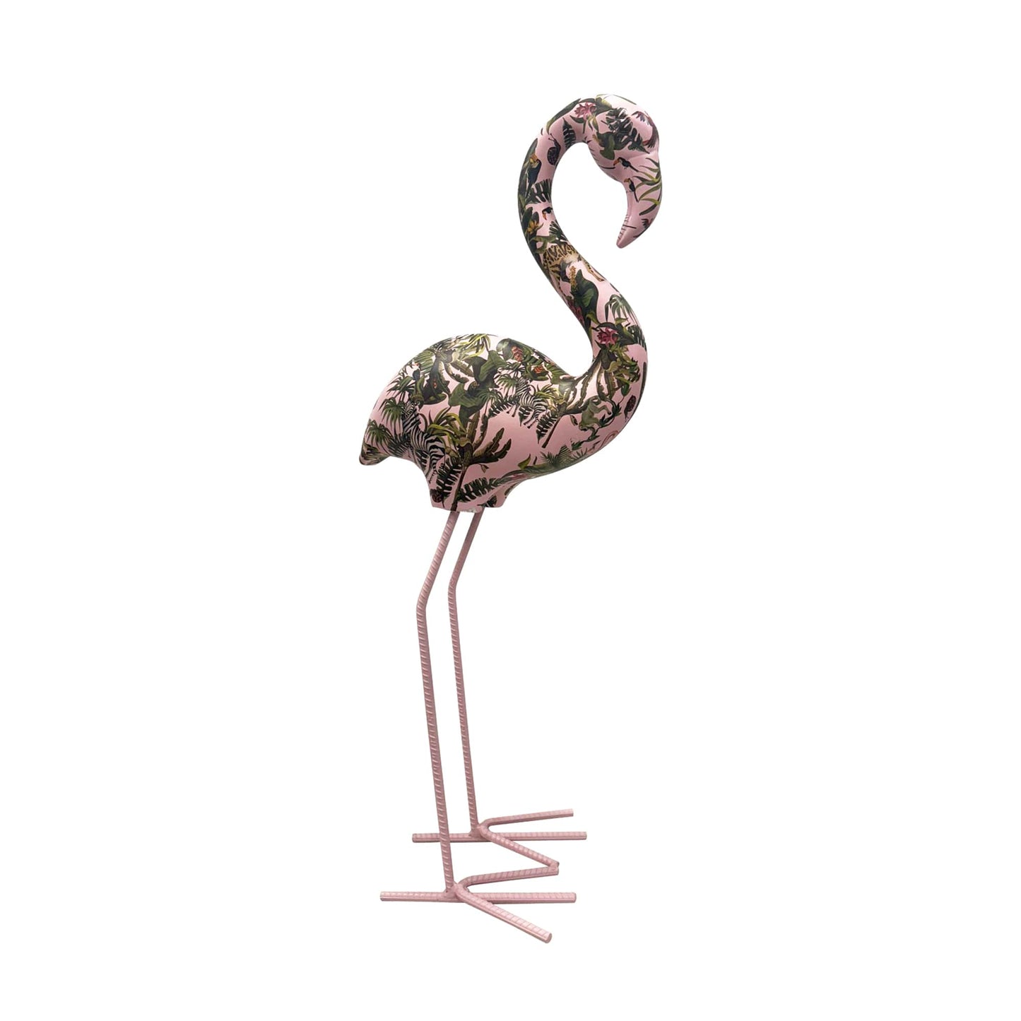 Flamenco Jungle Resin Sculpture Pink and Green by Finesse Decor FCO-P25-P