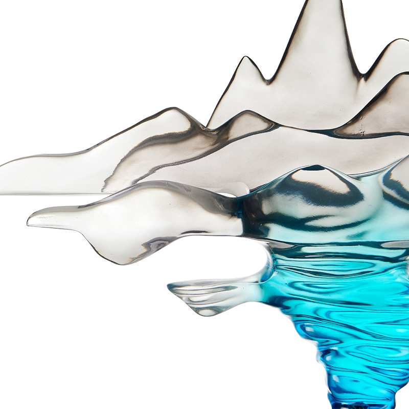Clear Gray & Blue Sculpture by Finesse Decor MT-P25-CB