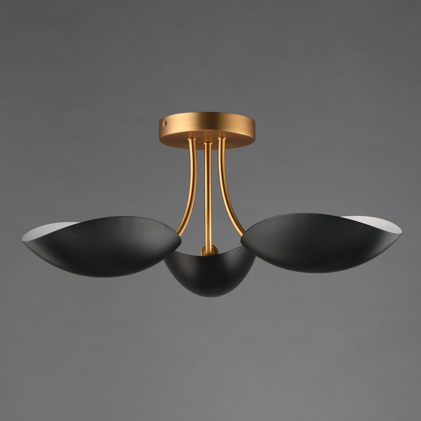 Maris 3-Light Semi Flush Black/Natural Aged Brass by Maxim Lighting