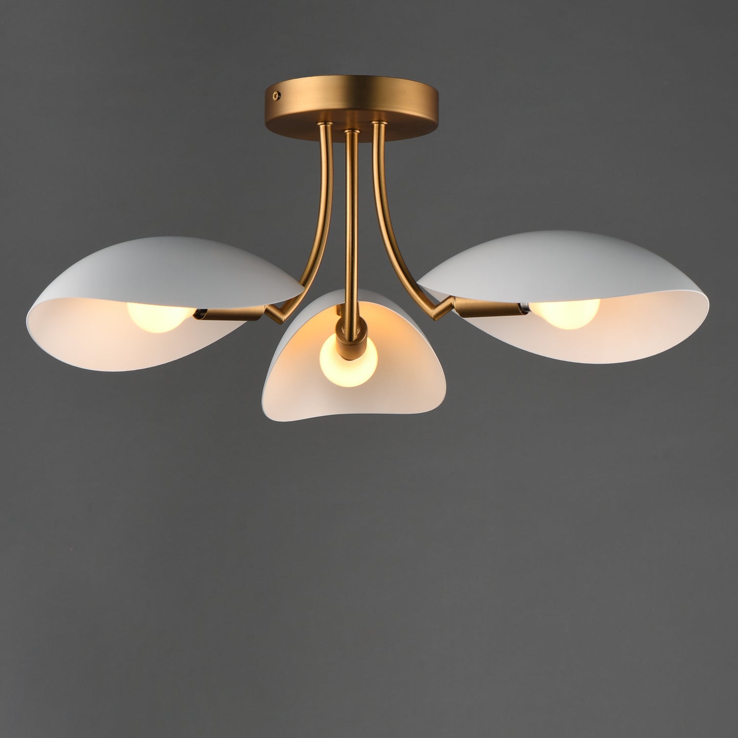 Maris 3-Light Semi Flush White/Natural Aged Brass by Maxim Lighting