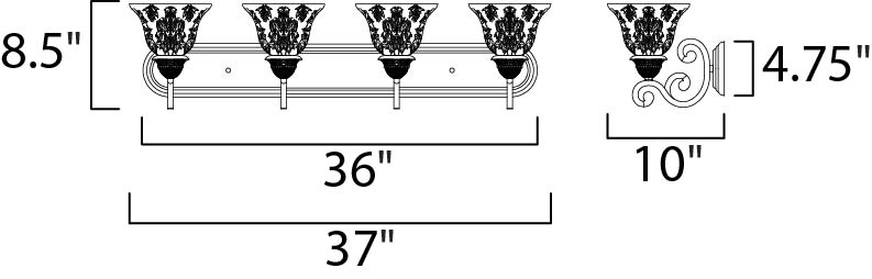 Symphony 4-Light Bath Vanity Oil Rubbed Bronze by Maxim Lighting