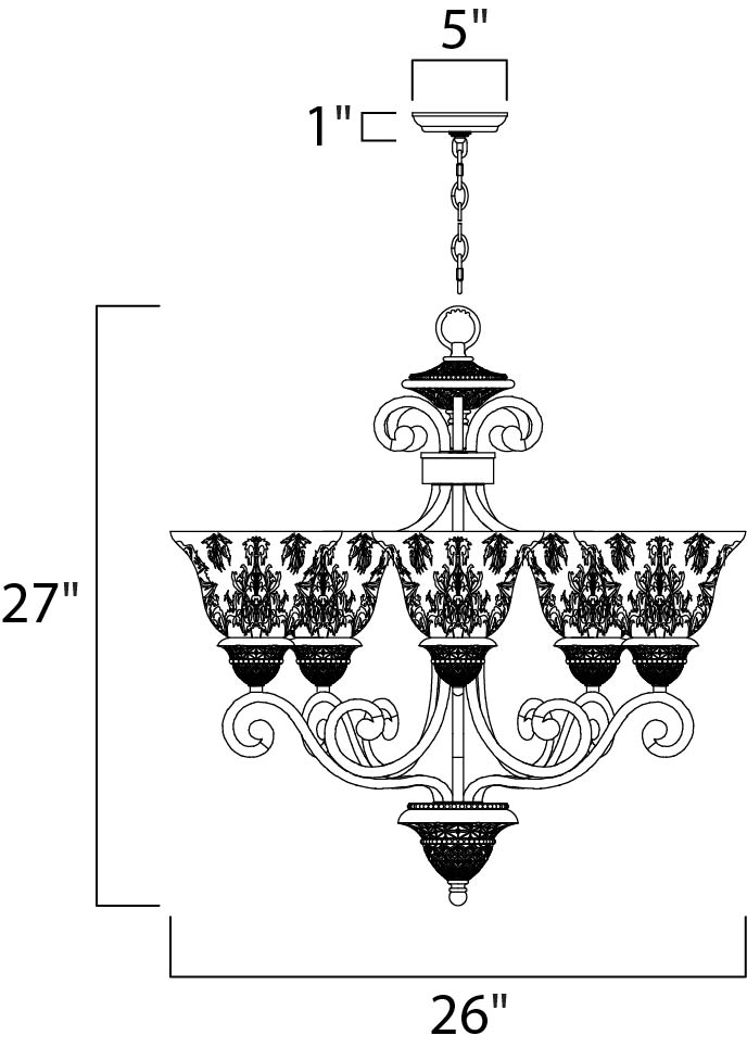 Symphony 5-Light Chandelier Oil Rubbed Bronze by Maxim Lighting