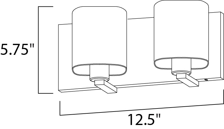 Wrap 2-Light Bath Vanity Satin Nickel by Maxim Lighting