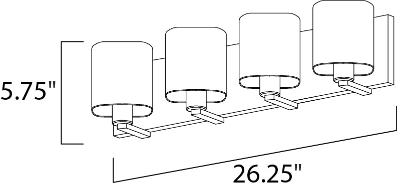 Wrap 4-Light Bath Vanity Polished Chrome by Maxim Lighting