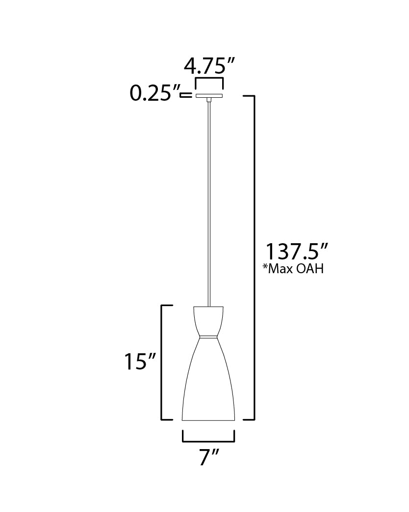 Carillon Elongated Mini Pendant Black/Satin Brass by Maxim Lighting