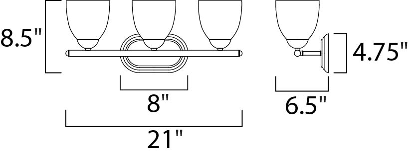 Axis 3-Light Bath Vanity Polished Chrome by Maxim Lighting
