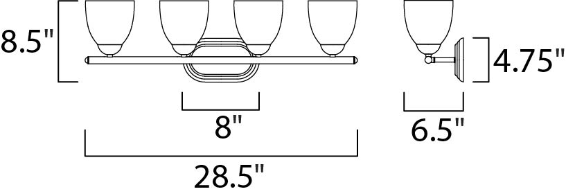 Axis 4-Light Bath Vanity Satin Nickel by Maxim Lighting
