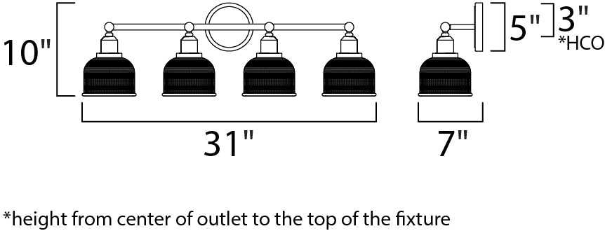 Hollow 4-Light Bath Vanity Polished Chrome by Maxim Lighting