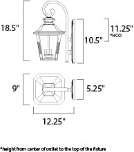Knoxville 3-Light Outdoor Wall Bronze by Maxim Lighting