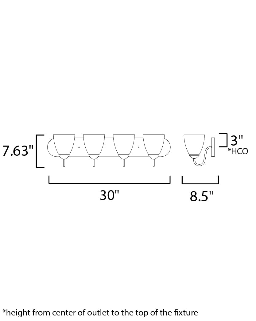 Axis 4-Light Strip Bath Vanity Polished Chrome by Maxim Lighting