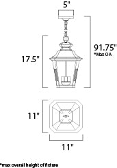 Knoxville 3-Light Outdoor Pendant Bronze by Maxim Lighting