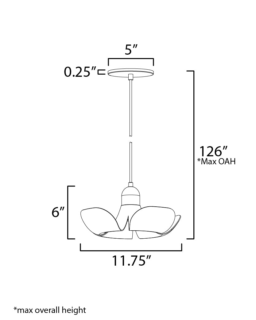 Poppy 12" Pendant Silver Gold/Satin Brass by Maxim Lighting