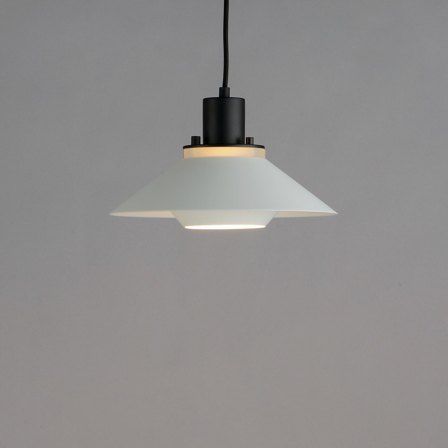 Oslo 11.75" Small Pendant Black/White by Maxim Lighting