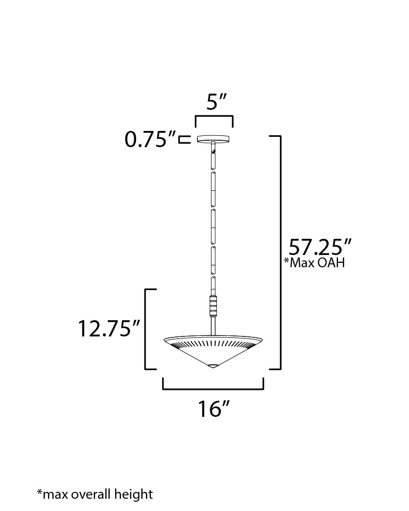 Helsinki 16" Pendant Natural Aged Brass by Maxim Lighting