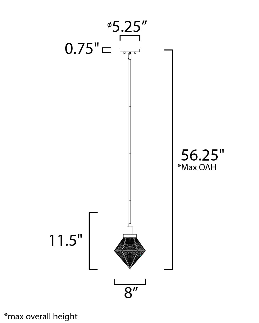Adorn Mini Pendant Black/Burnished Brass by Maxim Lighting