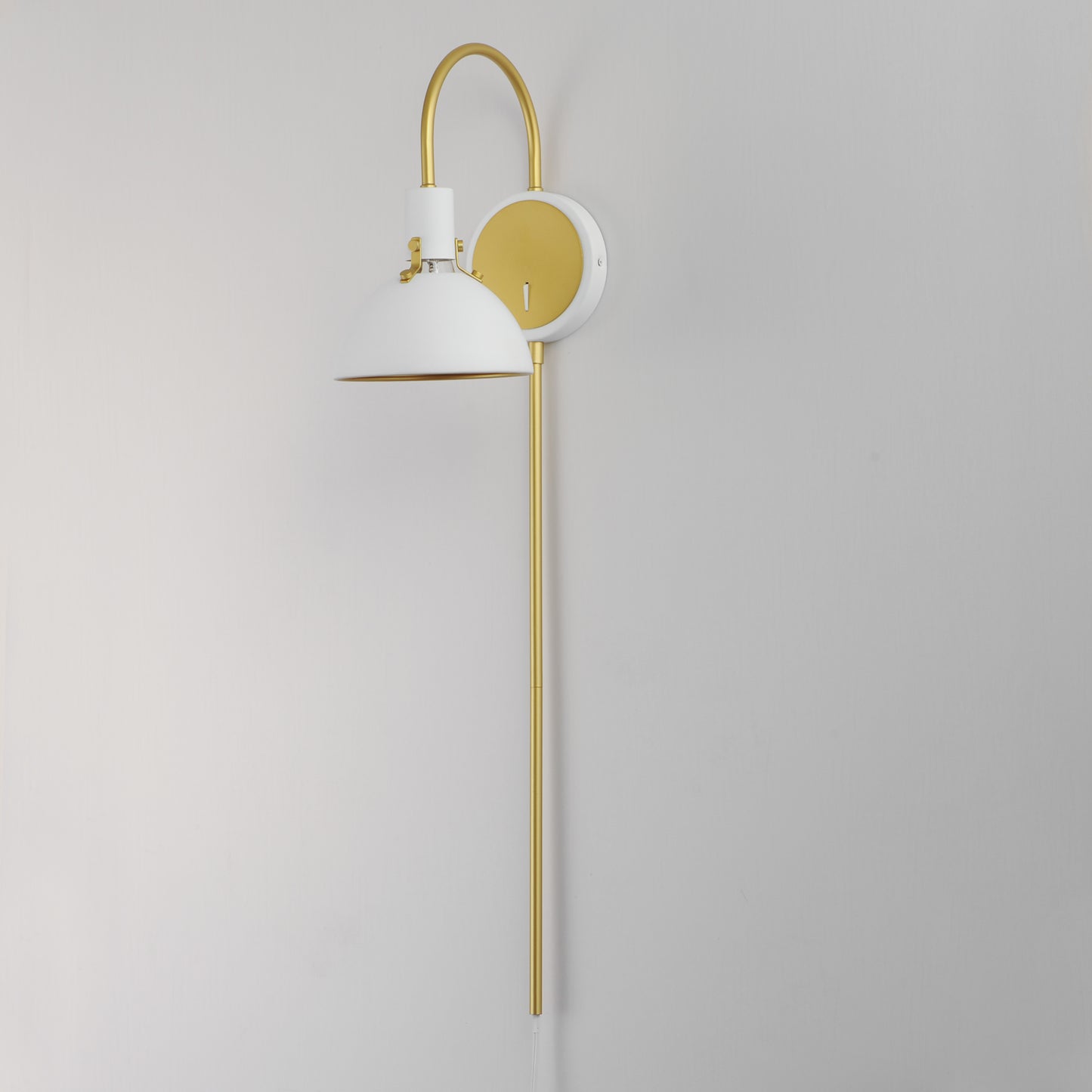 Dawn Pin Up Wall Sconce White/Satin Brass by Maxim Lighting