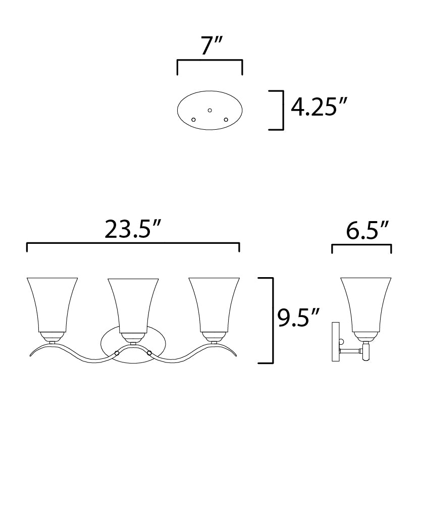 Vital 3-Light Bath Vanity Oil Rubbed Bronze by Maxim Lighting