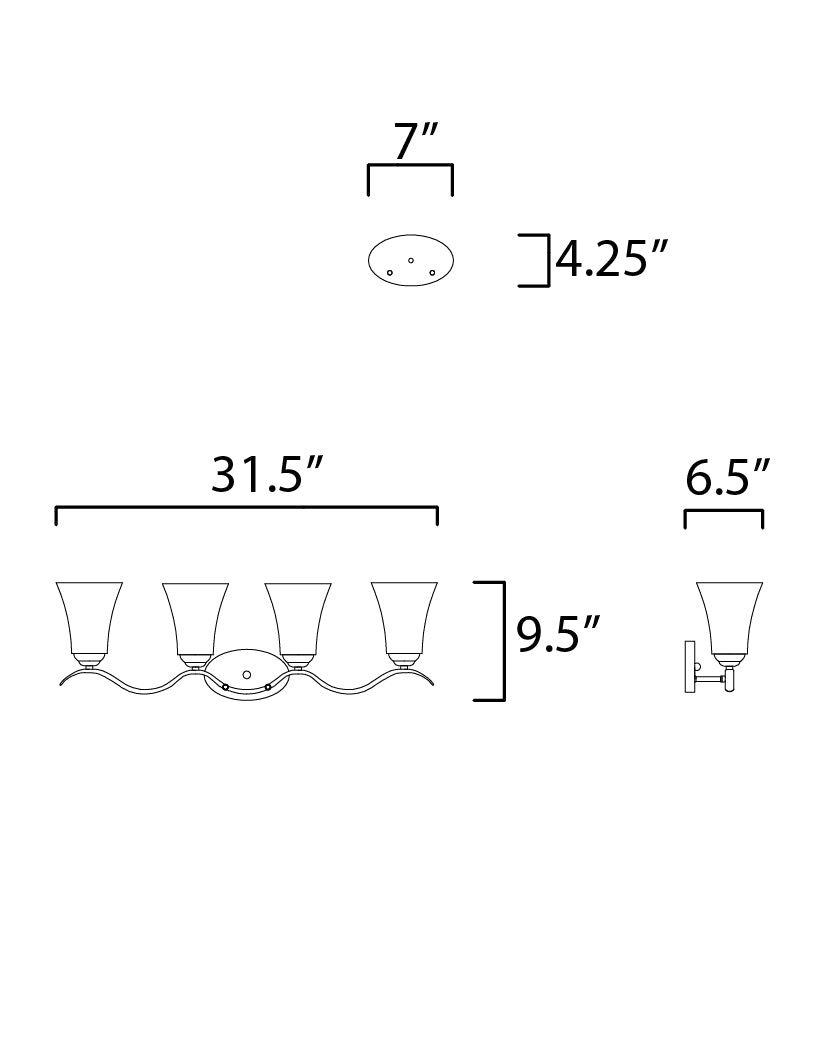 Vital 4-Light Bath Vanity Polished Chrome by Maxim Lighting