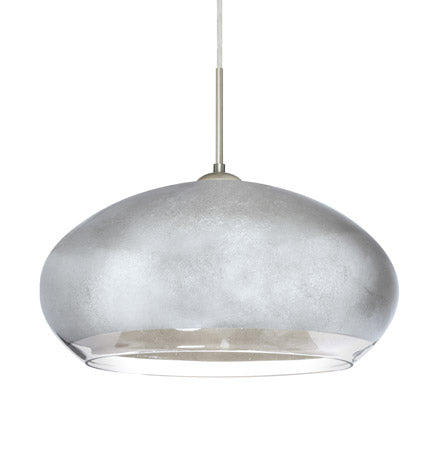 Besa Brio 14 pendant, Silver Foil glass studio view