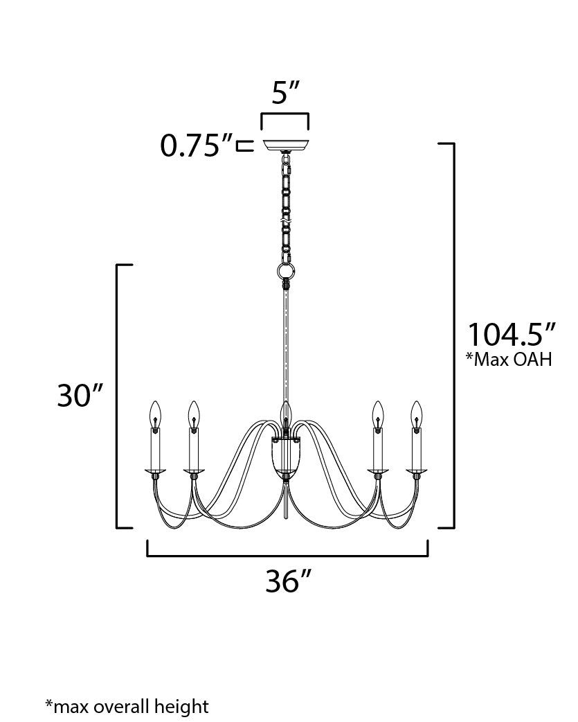 Plumette 8-Light Chandelier Gold Leaf by Maxim Lighting